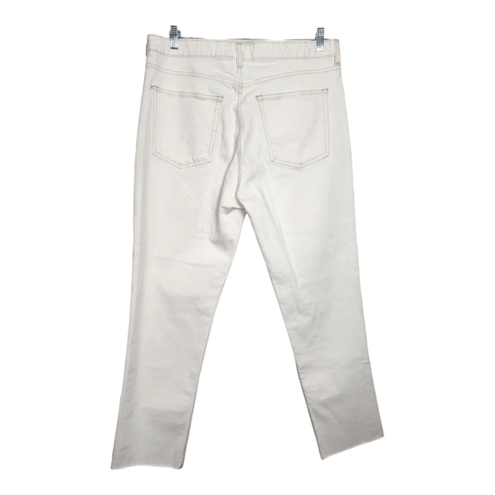 Topshop Straight Leg High Waisted Tall Jeans Size 14 Mom White Ivory - Picture 6 of 8